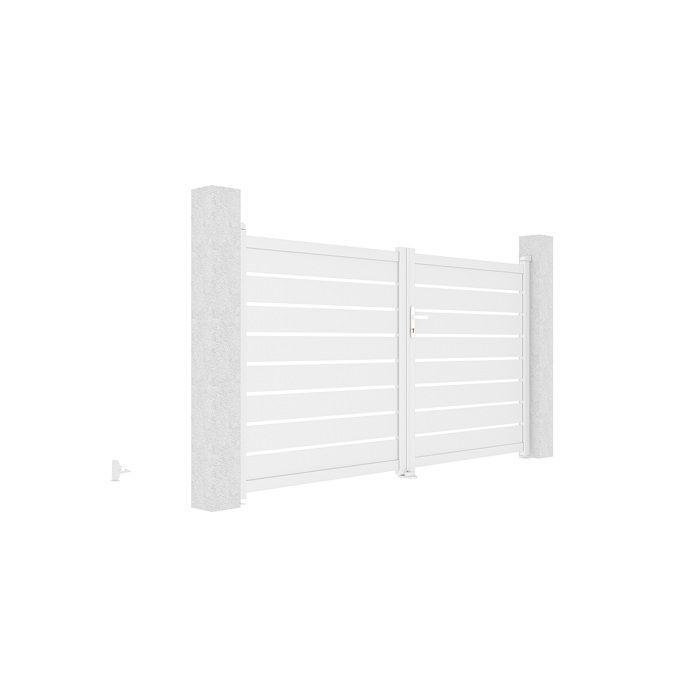 Puerta batiente - Casanoov - VOGEL - 3 m de altura (161 cm) - Blanca - Aluminio