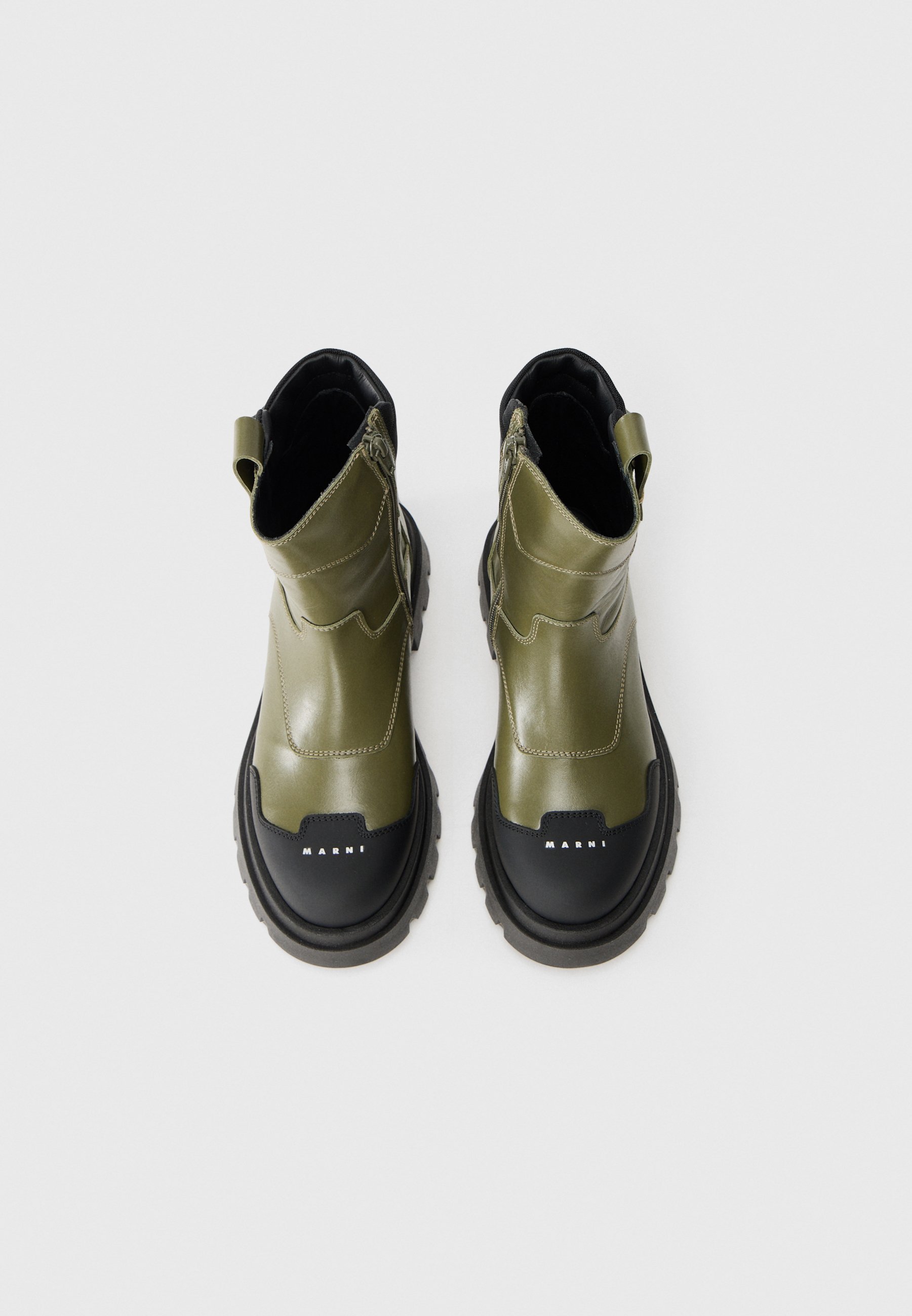 Marni UNISEXE - Bottes - noir/vert olive