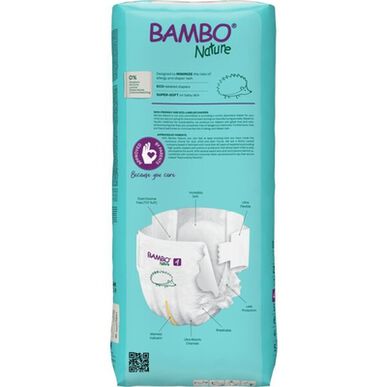 Pañales ecológicos Bambo Nature para niños y niñas, 0% perfume, paquete XL, talla 4, 7-14 kg, 48 unidades.