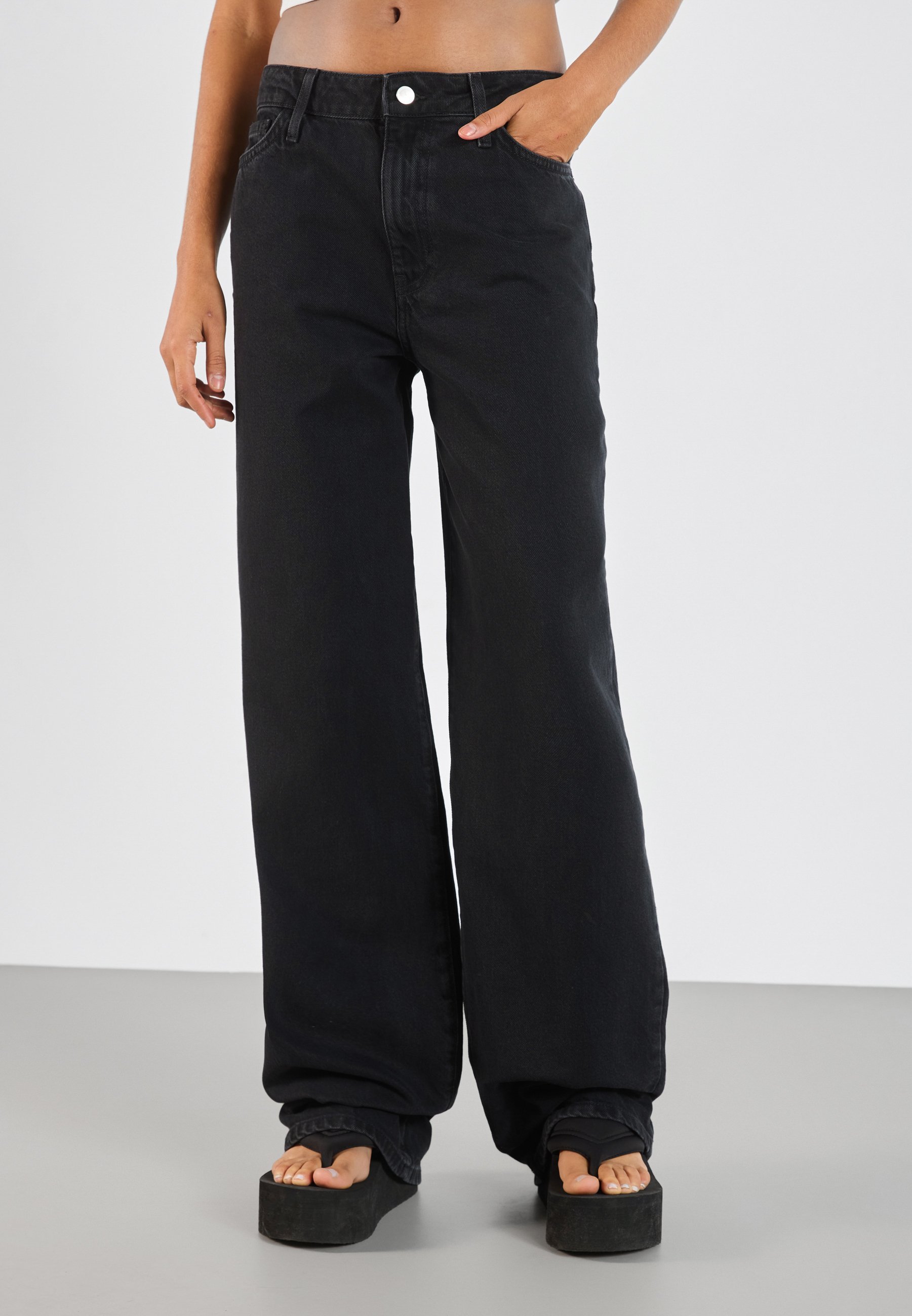 Even&Odd Tall Relaxed fit jeans - zwarte denim