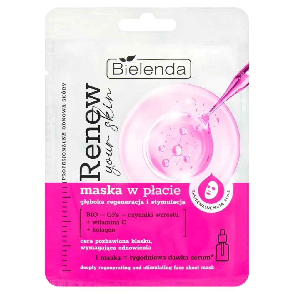 Bielenda Renew Your Skin Maska w płacie głęboka regeneracja i stymulacja