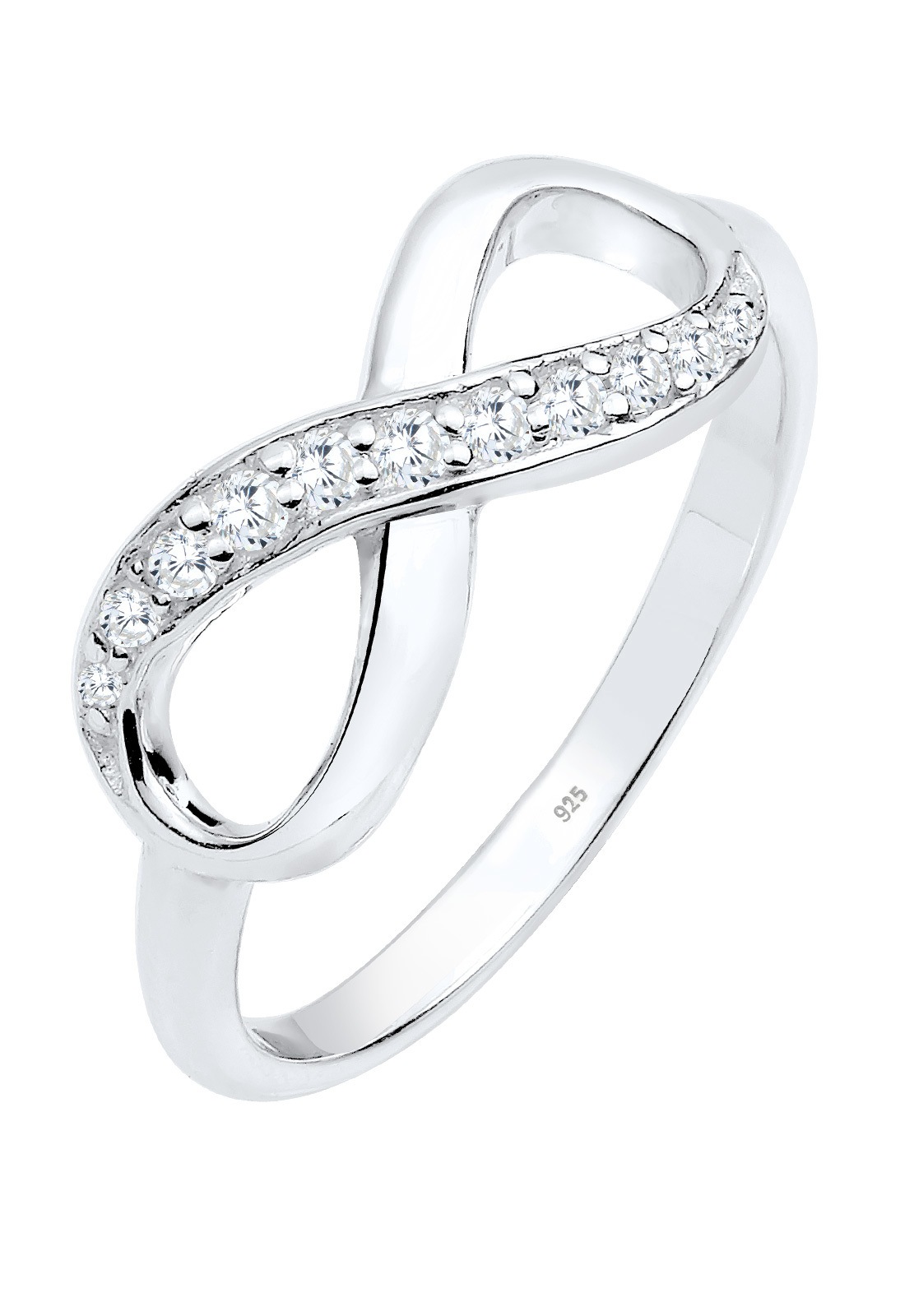Elli Femmes Symbole Infinité Tendance Éternité avec Cristaux de Zirconium en Argent Sterling 925