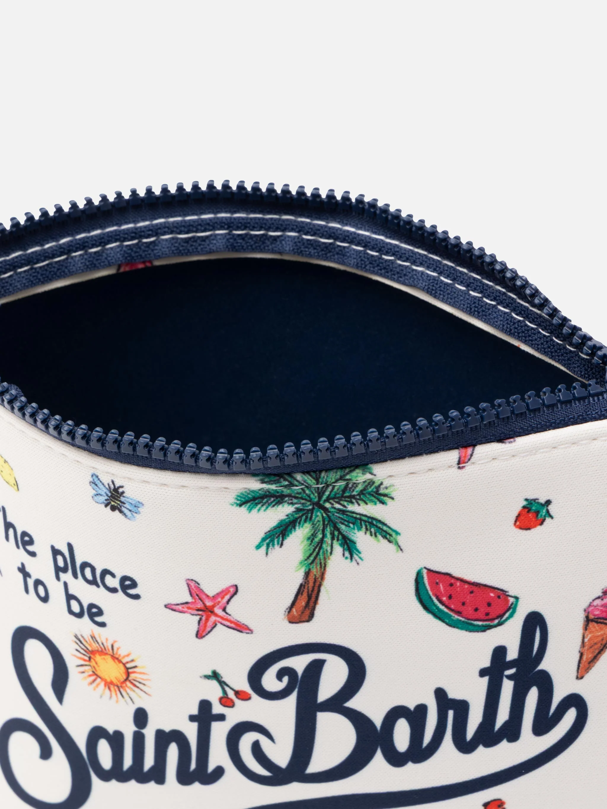 Aline scuba clutch tas met zomerse schetsprint