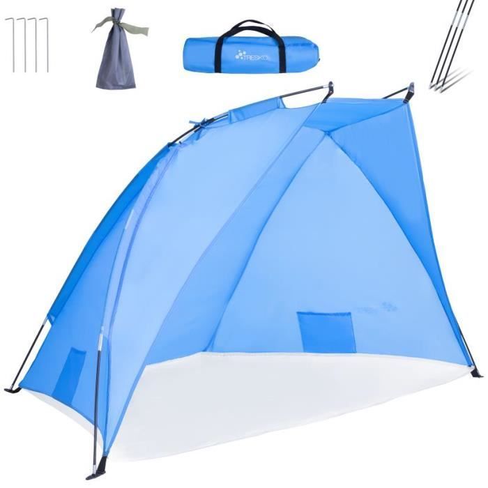Tienda de playa TRESKO con bolsa de transporte | Protección solar UPF 50+ | Compacta | Impermeable y transpirable