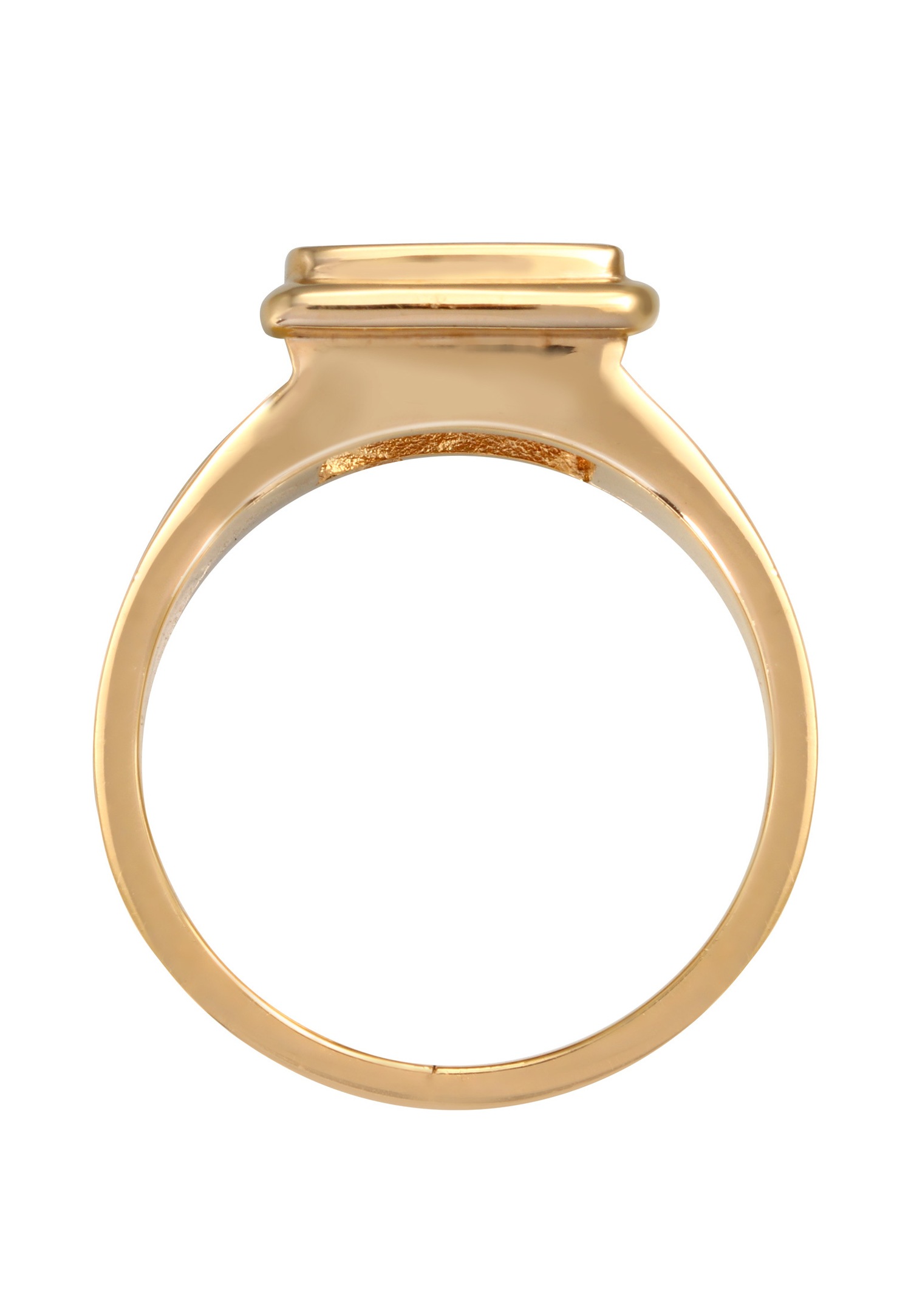 KUZZOI Bague Signet Homme Carré Bleu avec émail en argent 925 plaqué or