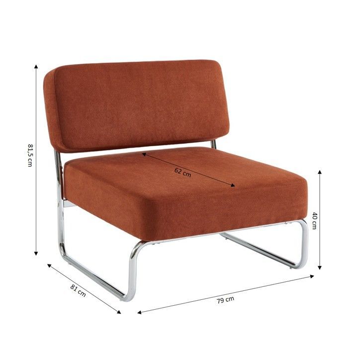 Sessel JACK in Terrakotta-Stoff