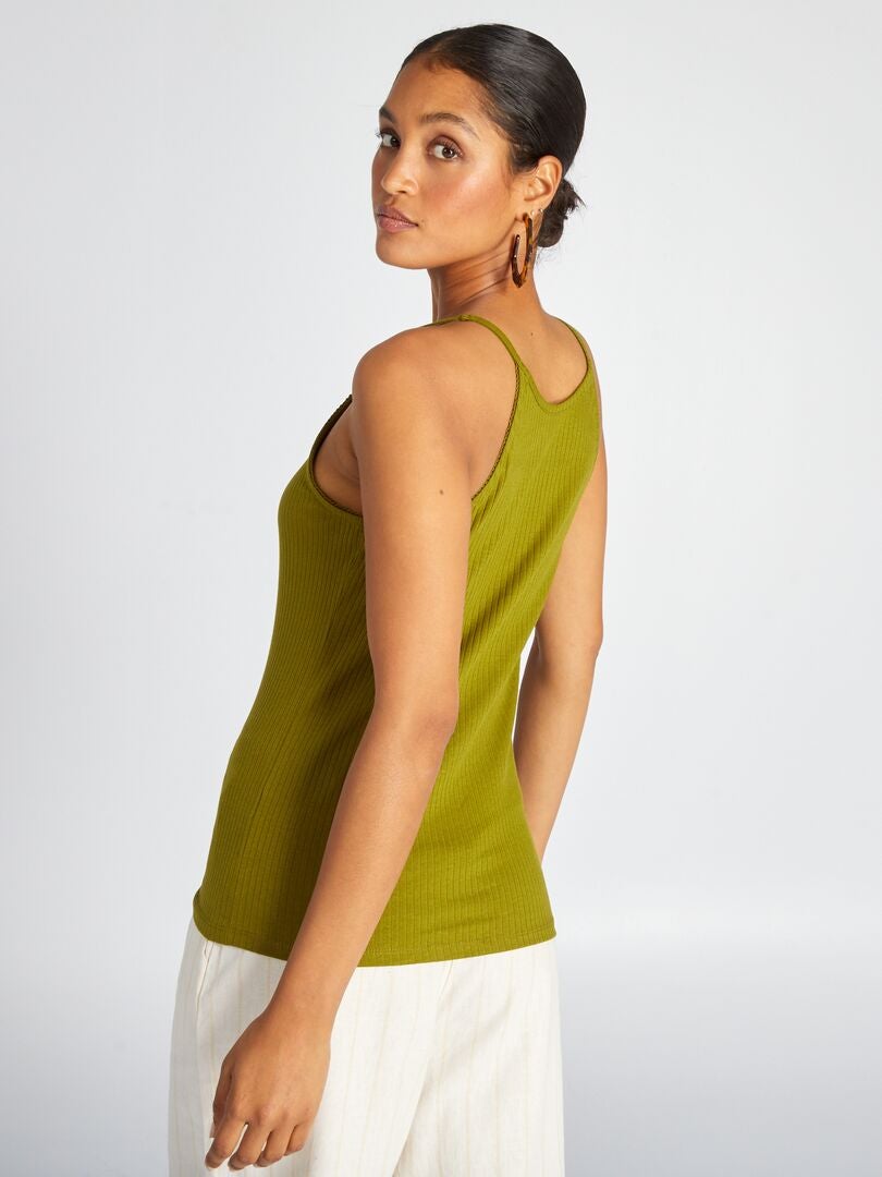 Camiseta sin mangas con tirantes finos - VERDE