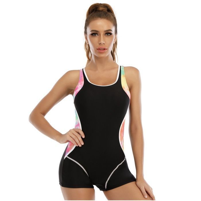 Women's One-Piece Sport Swimsuit Slimming Swimsuit Siamese Shorty Blue