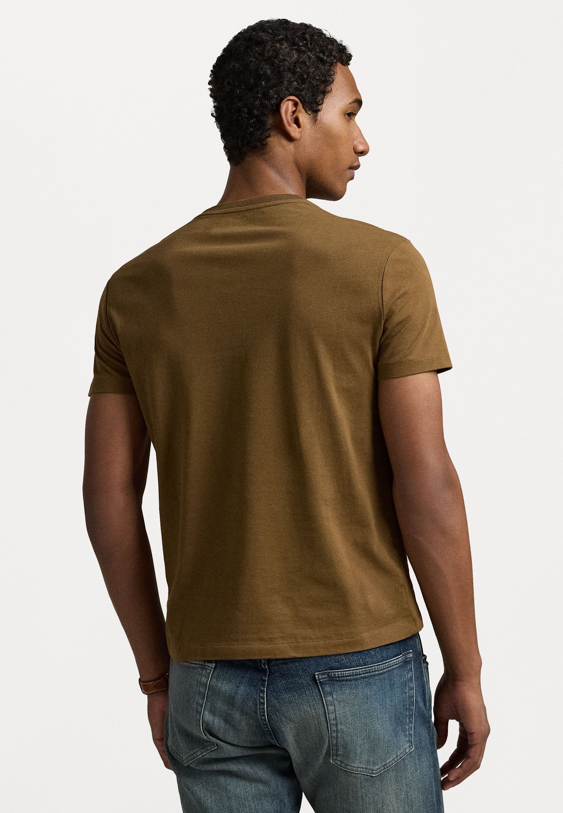 Polo Ralph Lauren CUSTOM SLIM FIT JERSEY CREWNECK T-SHIRT - T-shirt basic - marrone naturale