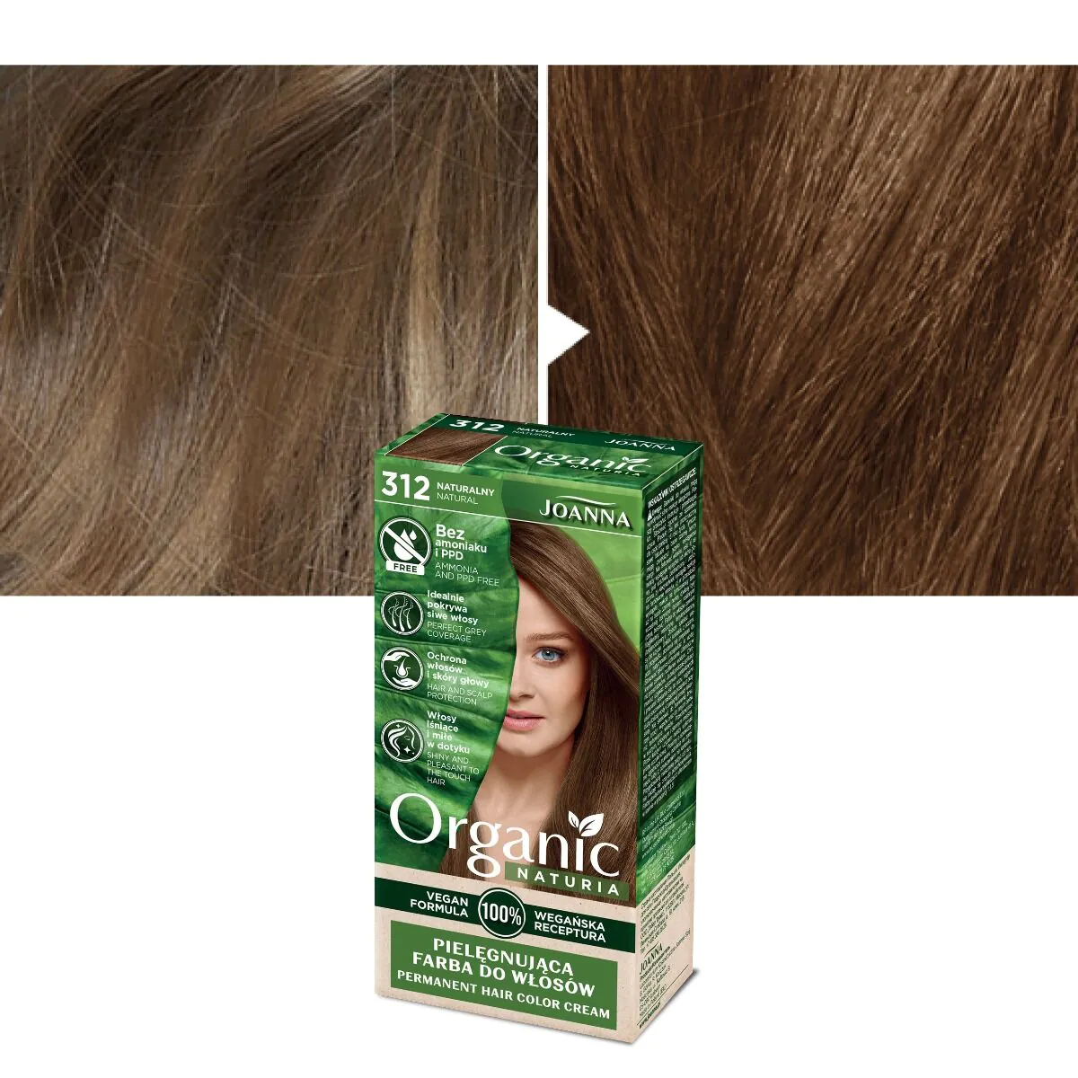 Joanna Naturia Organic Vegan Farba do włosów Naturalny 312