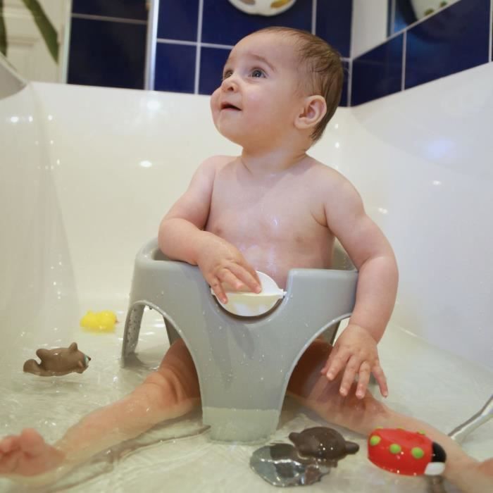 Anillo de baño blanco para bebé THERMOBABY AQUAFUN - Juguete azul