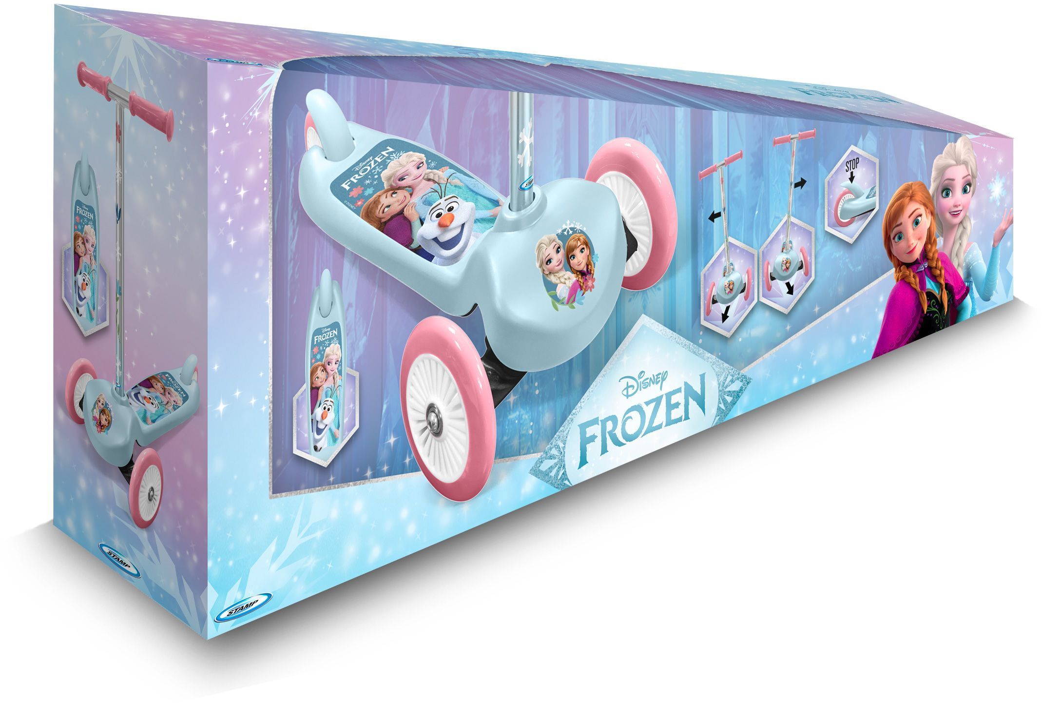 Patinete infantil com direção - Frozen - RN246045 - 3 rodas - Azul