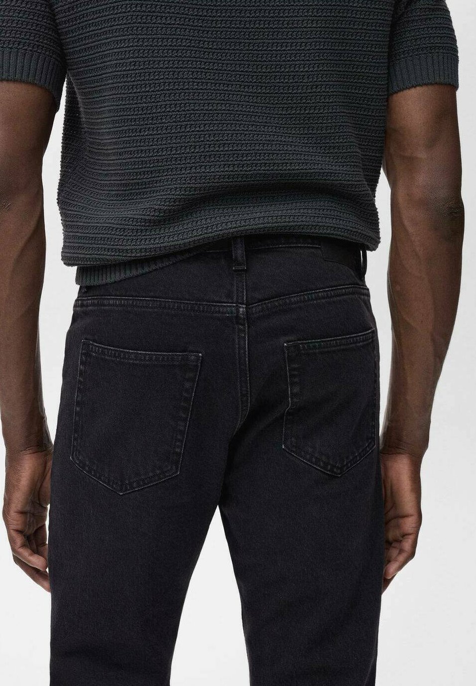 Jean Mango BEN TAPERED FIT - Coupe slim - Denim noir