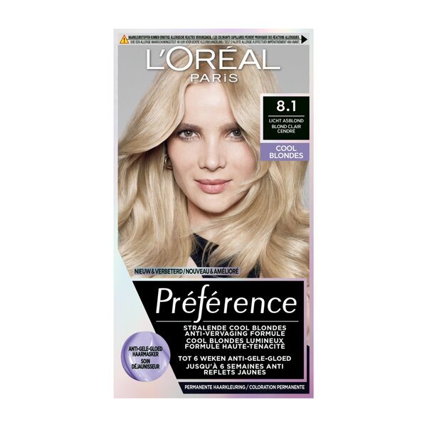 L'Oréal Paris Préférence 8.1 svetlo pepelnato blond barva za lase<br>
