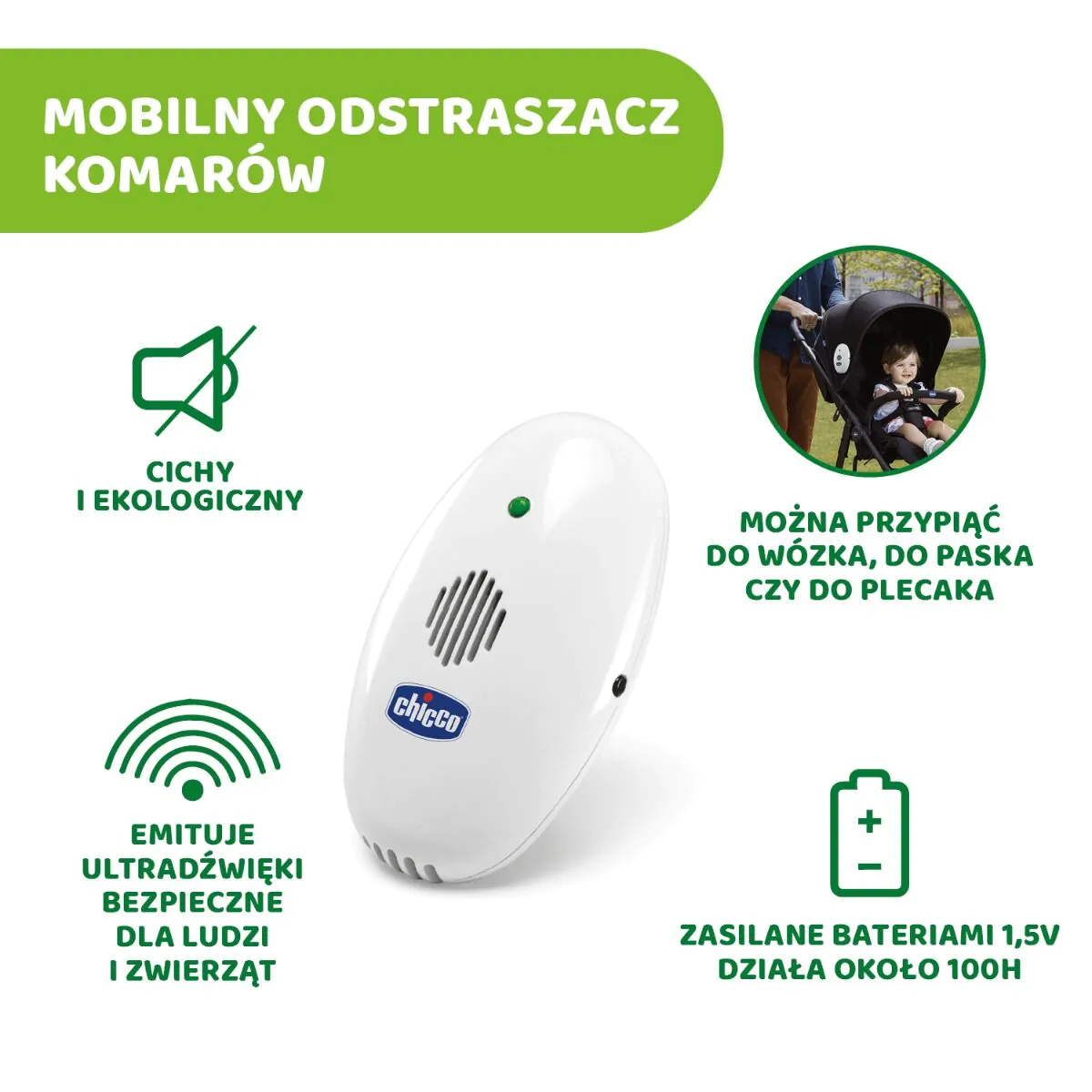 Chicco, Ultradźwiękowy odstraszacz komarów do kontaktu