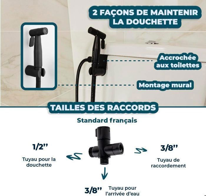 Toilet Bidet Sprayer, Toilet Bidet Sprayer, Sprayer with Hose and G1/2