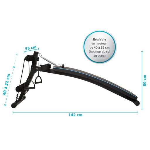 Banco De Musculacion Artemis Multifuncion Con Correas De Resistencia Y Altura Ajustable
