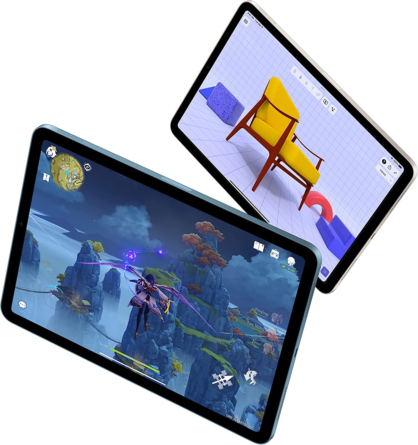 Apple iPad Air (5. generace): s čipem M1, 10,9palcovým displejem Liquid Retina, Wi-Fi 6, 12MP předním/12MP zadním fotoaparátem, Touch ID, celodenní výdrž baterie – fialová