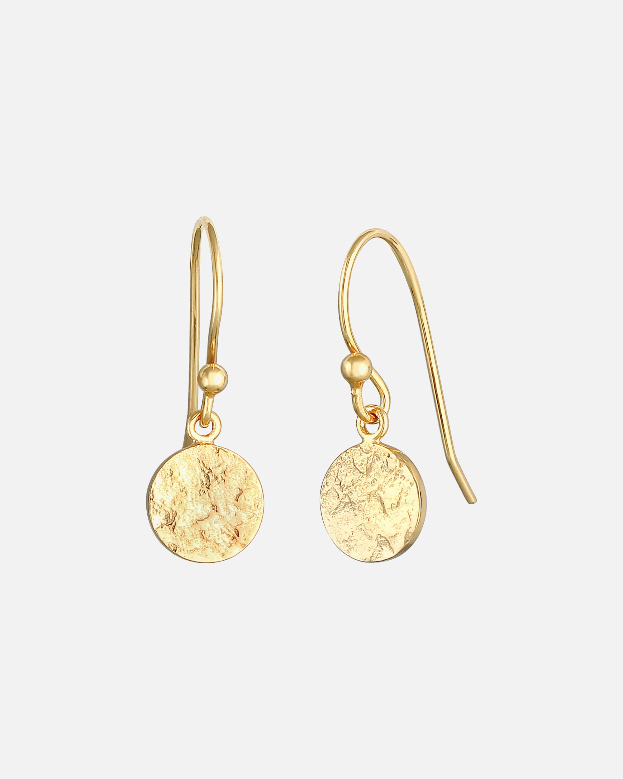 Elli Boucles d'oreilles goutte d'eau biologique martelée en argent sterling 925 plaqué or pour femme