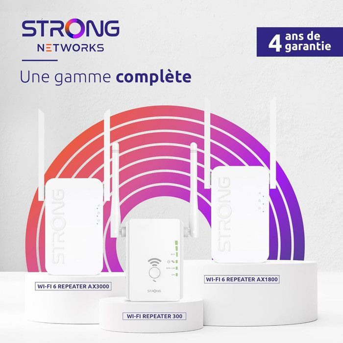 STRONG - REPEATER300V2 - Répéteur Point accès WIFI Booster - Jusqu'à 300 Mbits/s - Jusqu'à 80 m2 - Compatible toutes box