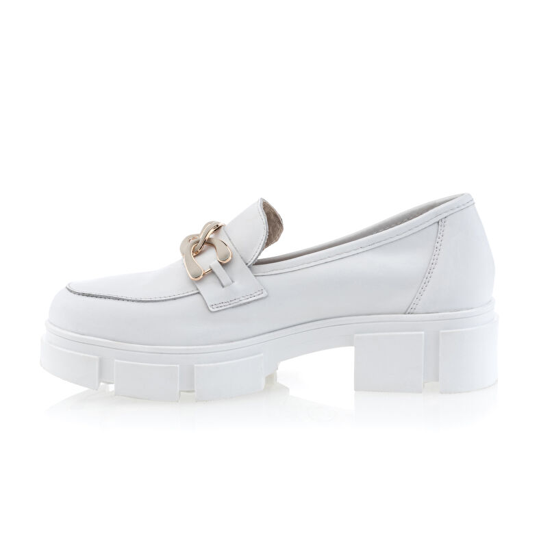 Weiße Damen-Loafer/Bootsschuhe
