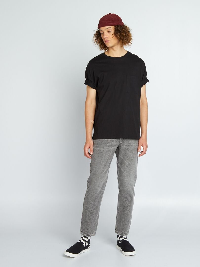 Calça jeans de denim elástico - CINZA