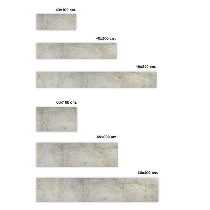 Panorama Crédence Adhésive Cuisine Ciment Gris 60x300 cm - Crédence Adhésive pour Cuisine - Protege Mur Cuisine