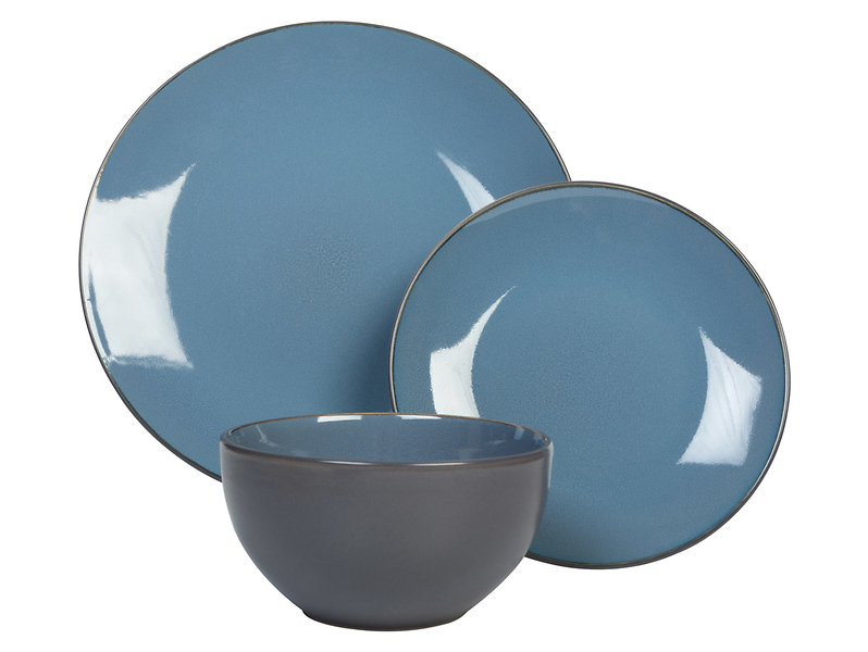 Komplet obiadowy 18 el. porcelit Wabi Sabi Sapphire niebieski