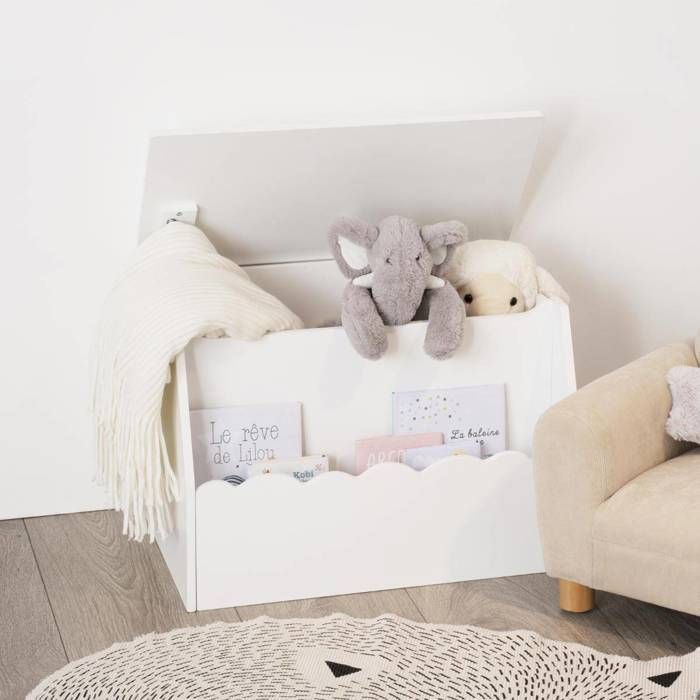 Cassapanca e libreria per bambini bianche 58x38 cm - Atmosphera Interior Designer