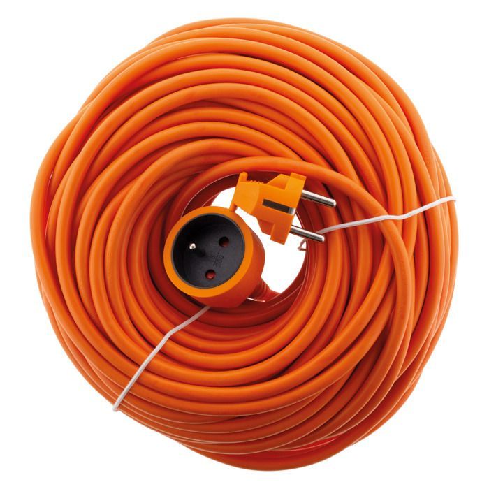 Cable de extensión Schuko 2P+E de 25 m - Naranja - Zenitech
