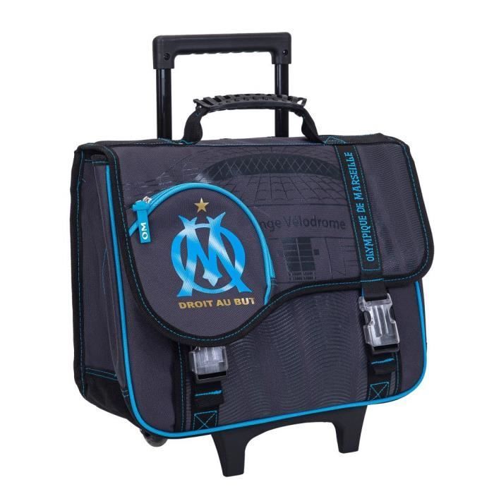Wheeled schoolbag - OLYMPIQUE DE MARSEILLE - Goal 41 cm - For children - Navy blue and white