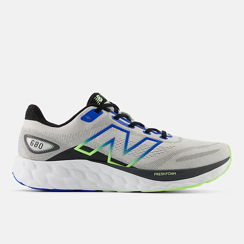 Męska pianka Fresh Foam 680 v8 – Grey Matter z Blue Oasis og Bleached Lime Glo