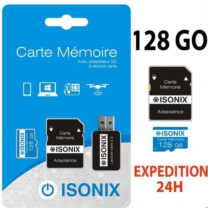 Scheda di memoria - ISONIX - Micro SDXC 128GB - Classe 10 - UHS-I - Blu