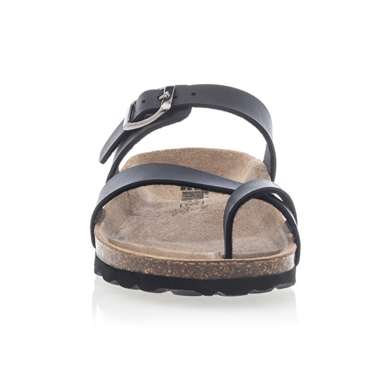 Zwarte sandalen/open teenschoenen voor dames