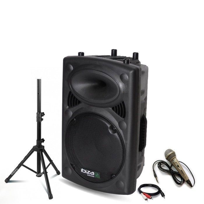 SLK15A-BT 800W KAIUTIN + MIKROFONI + JALUSTA + TIETOKONEKAAPELI