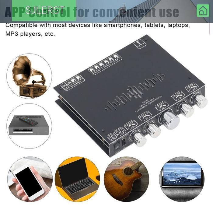 sjlerst 2.1 Channel Power Amplifier Board, Dual Channel Stereo Power Amplifier Board for Projector Sound
