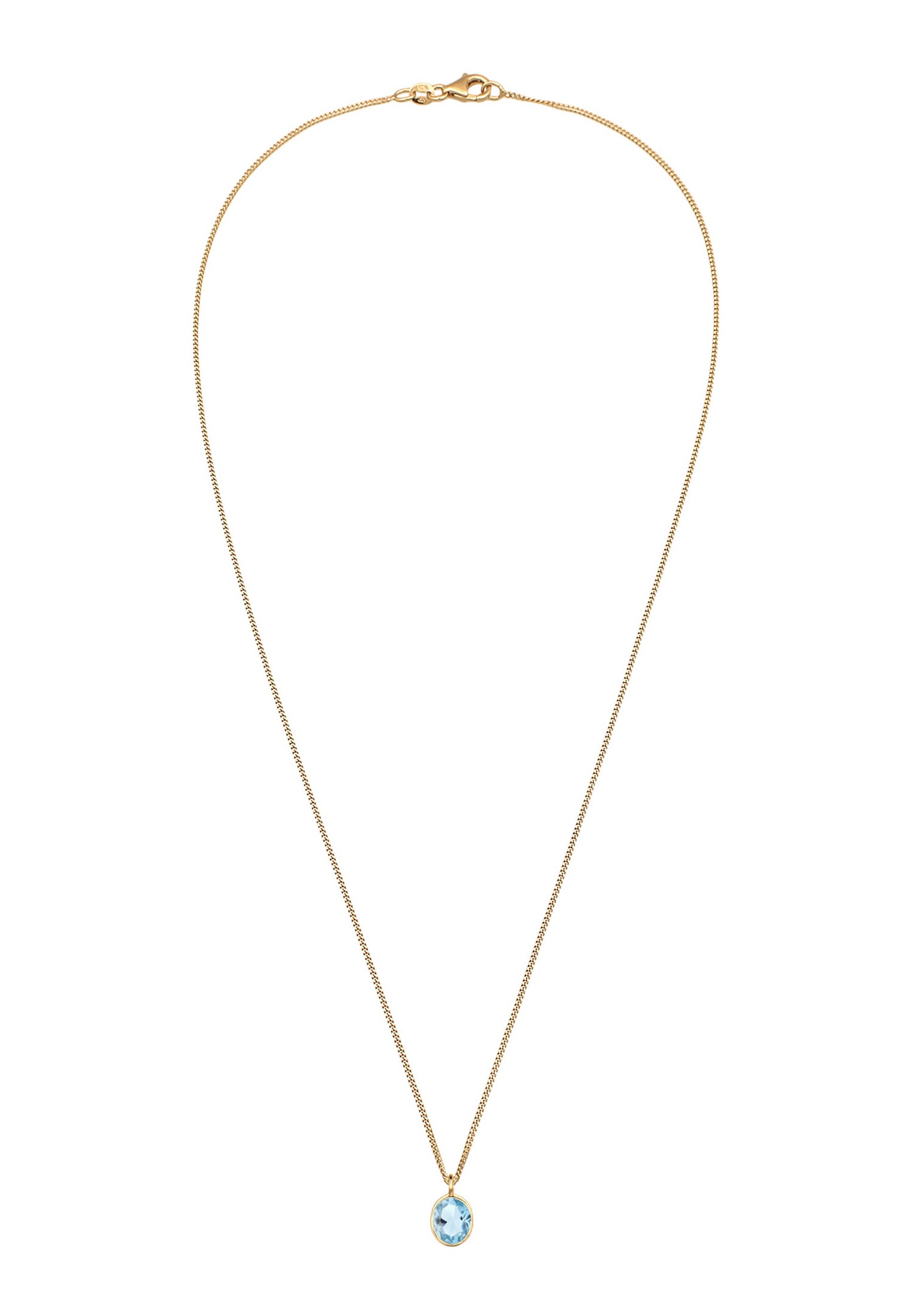 Elli Femmes Pendentif solitaire élégant avec topaze bleu clair en argent sterling 925