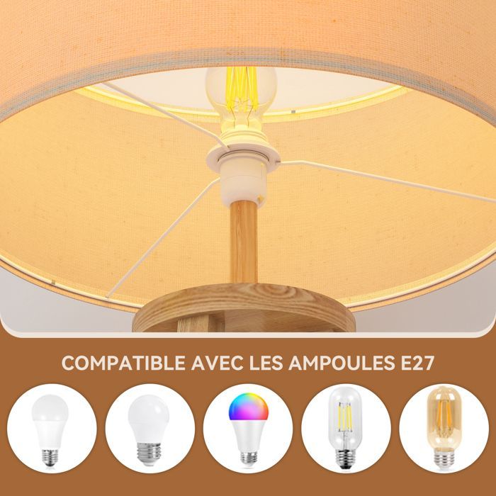 Luminária de chão para sala de estar, 176 cm - Soquete E27 - Luminária de chão com cabideiro e cesto de armazenamento - Luminária de chão
