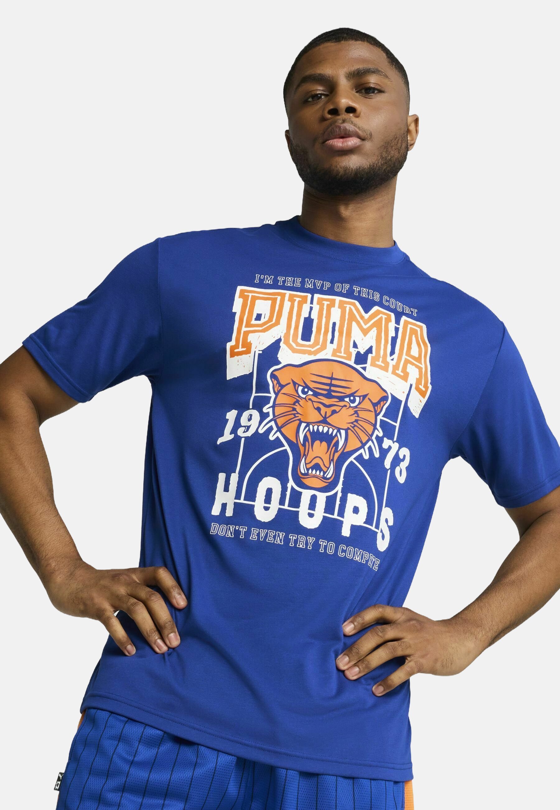 Puma RIVAL RAGE BASKETBALL - T-shirt stampata - blu acceso