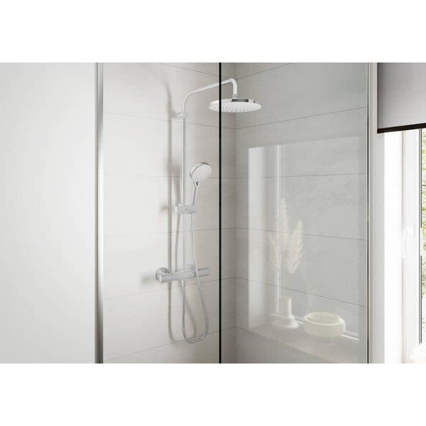 Colonna doccia termostatica HANSGROHE, finitura Blend - Cromo - Soffione doccia rotondo da 20 cm - Tubo corrugato da 1,6 m