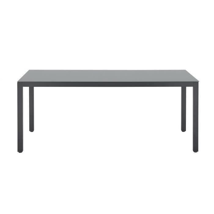 Conjunto de comedor de jardín para 6 personas: Mesa + 6 sillas - Estructura de aluminio - 180 x 90 x 74 cm - Gris antracita