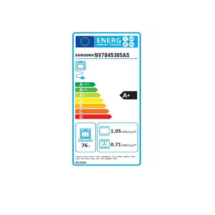 Four encastrable - SAMSUNG - NV7B45305AS - 76 litres - Pyrolyse - Wi-Fi
