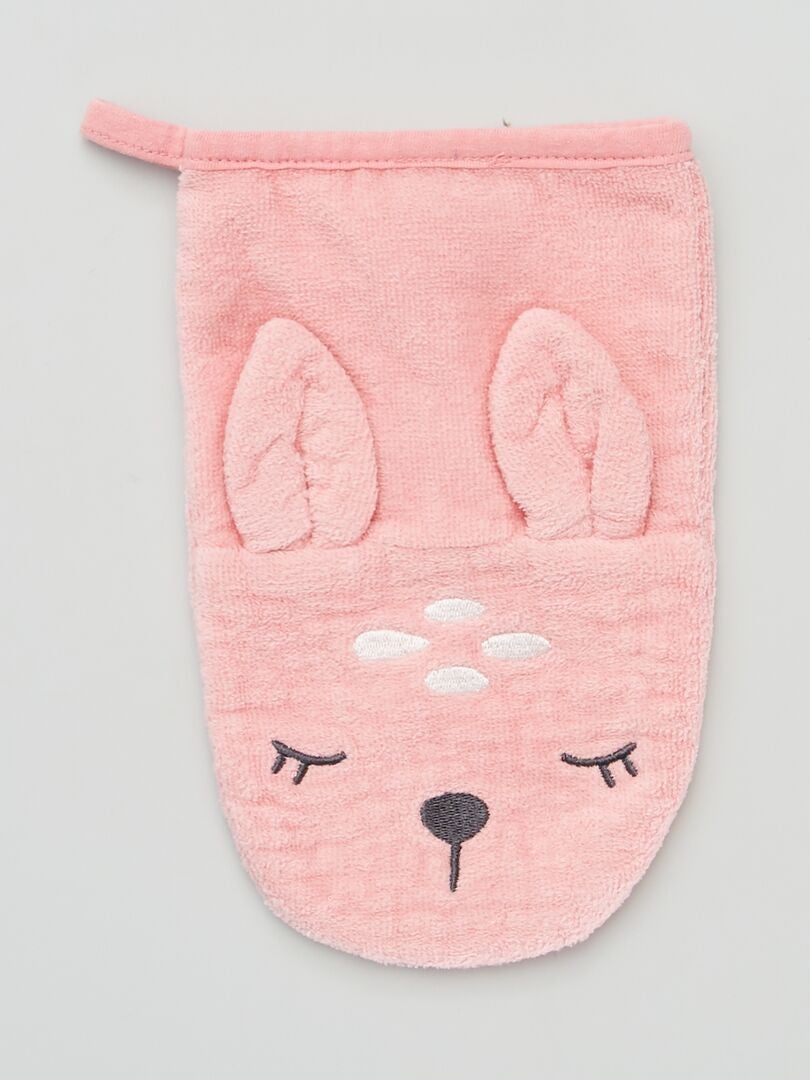 Set van 2 badhandschoenen met dierenprint - ROZE