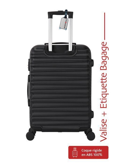 Mala de cabine - ADC - Rio Black - 55cm - Revestimento rígido em ABS - 4 rodas com rotação de 360°