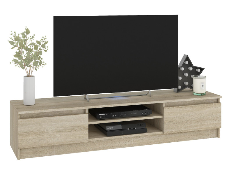 Zestaw RTV Komoda i Szafki wiszące Dąb Sonoma 240x40x140 cm