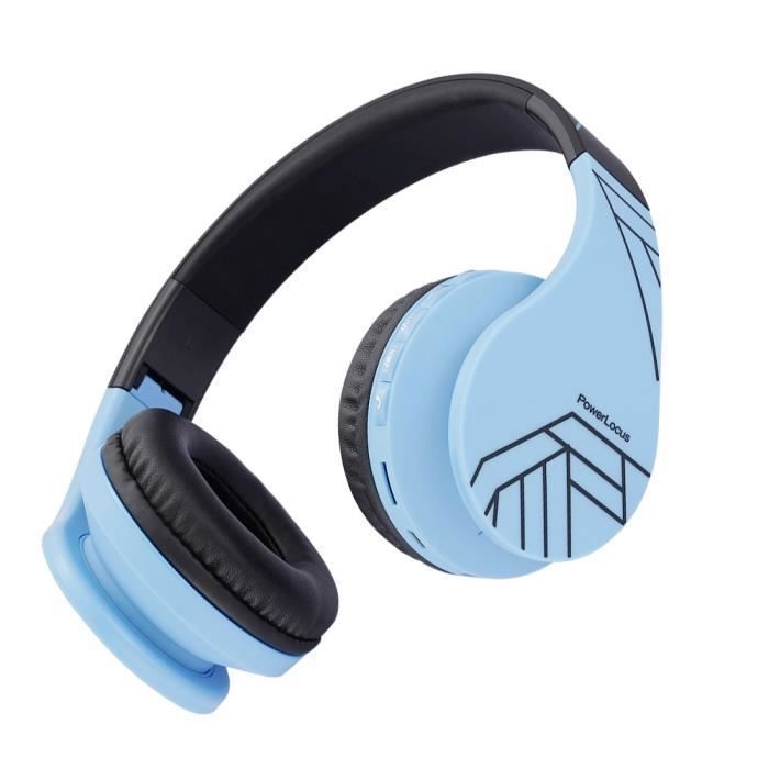 Casque Bluetooth Sans Fil, PowerLocus Casque Audio Pour Enfants - Bleu