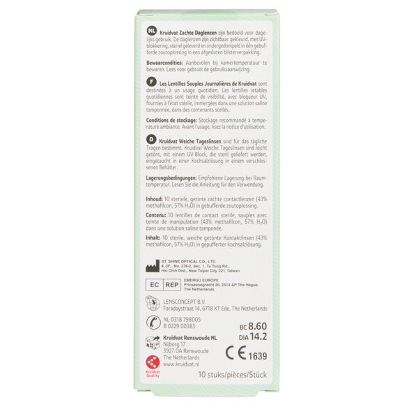 Lentile de contact moi zilnice Kruidvat Opticare - 5.50<br>Dispozitiv medical - 10 bucăți