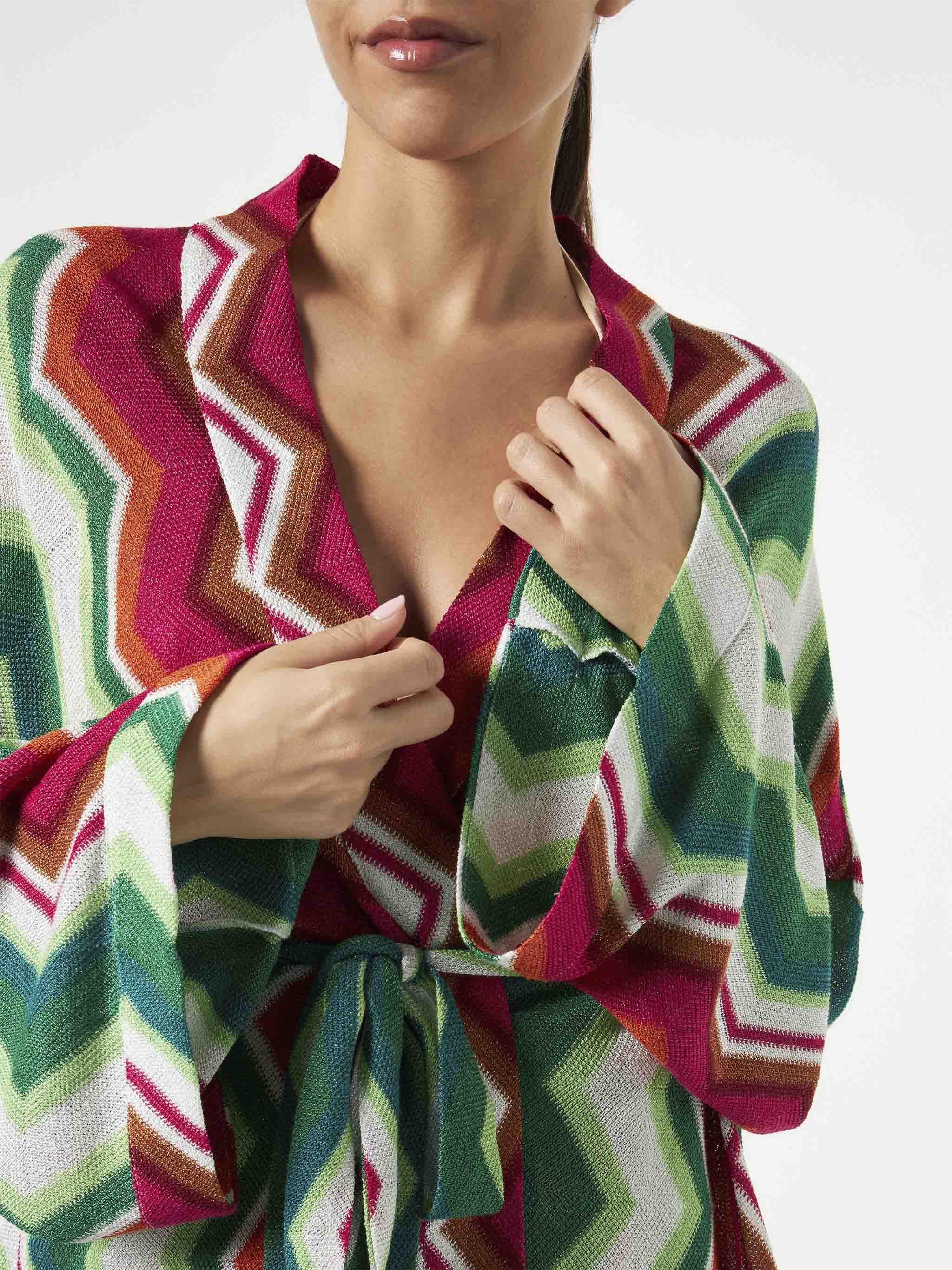 Gebreid kimono-vest met chevronpatroon