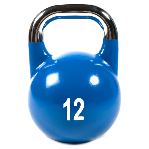 Wettkampfhantel aus Gusseisen mit aufgemaltem Logo, 12 kg