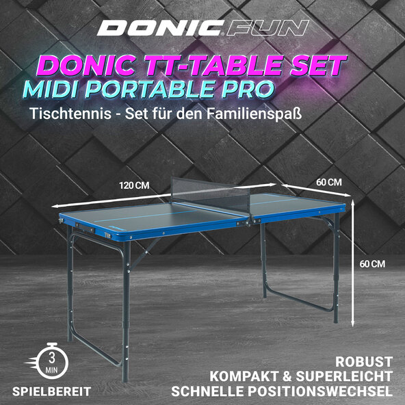 Sada stolních tenisových stolů Midi Portable Pro